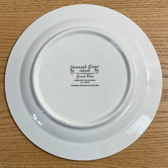 Savannah Grove Salad Dessert Plate Stoneware by Citation Grand Flora Retired 8" - Picture 2 of 4
